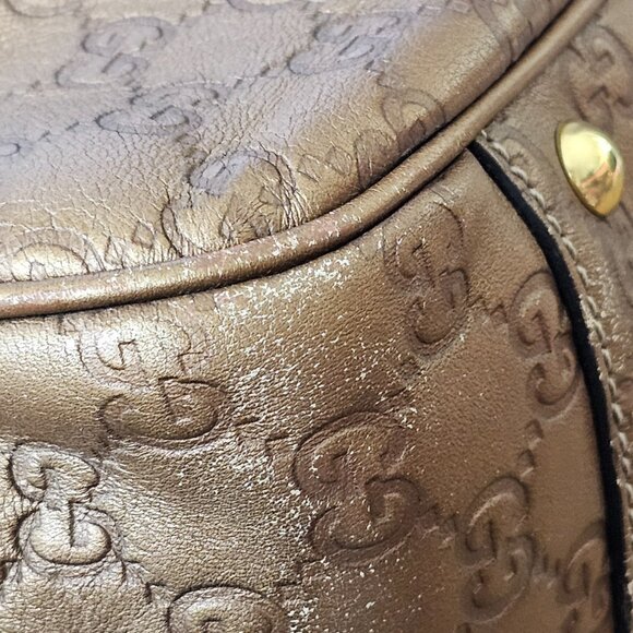 GUCCI Metallic Guccissima Large GG Twins Shoulder Tote Bronze Leather Monogram - Picture 11 of 16